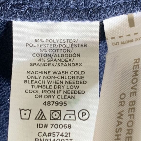 LOFT Knit Shift Dress Blue White Striped Stretch Work Casual Small - Picture 9 of 9